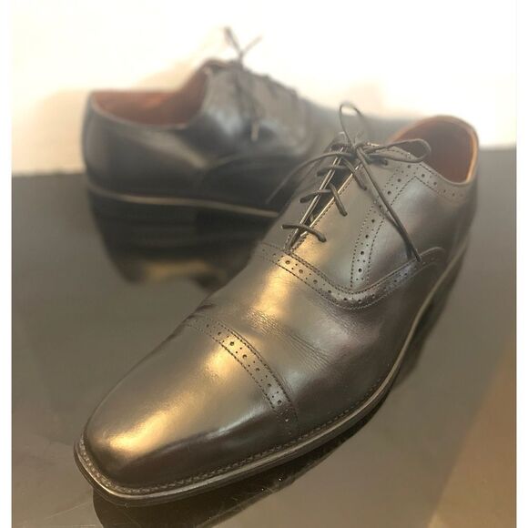 Allen Edmonds Evanston Men's BLACK Leather Shoes Lace-up Cap Toe Size 13B - Picture 8 of 12